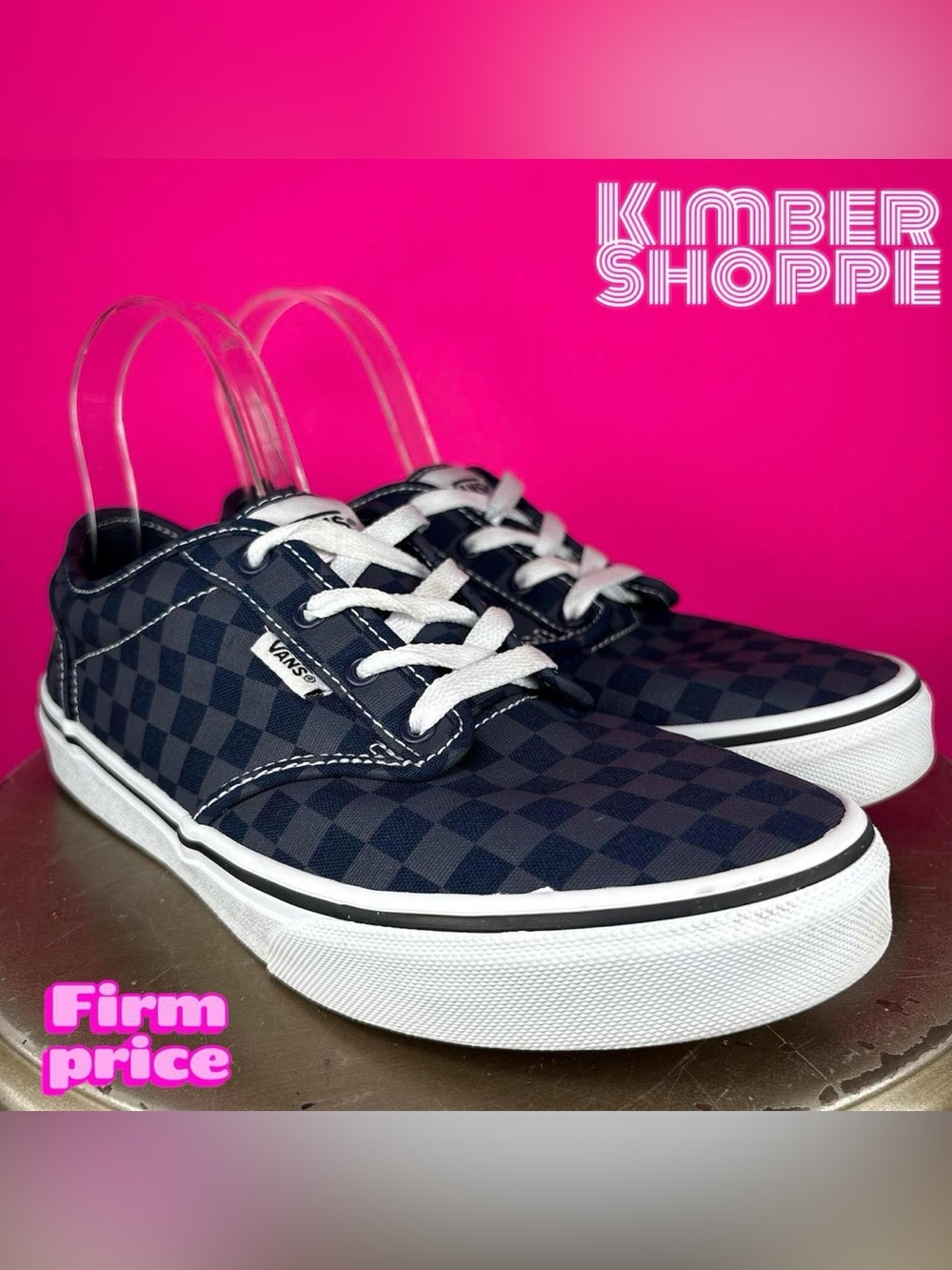 Vans Atwood Dress Blues Checkered Low Top Sneaker Youth US 6 UK 5